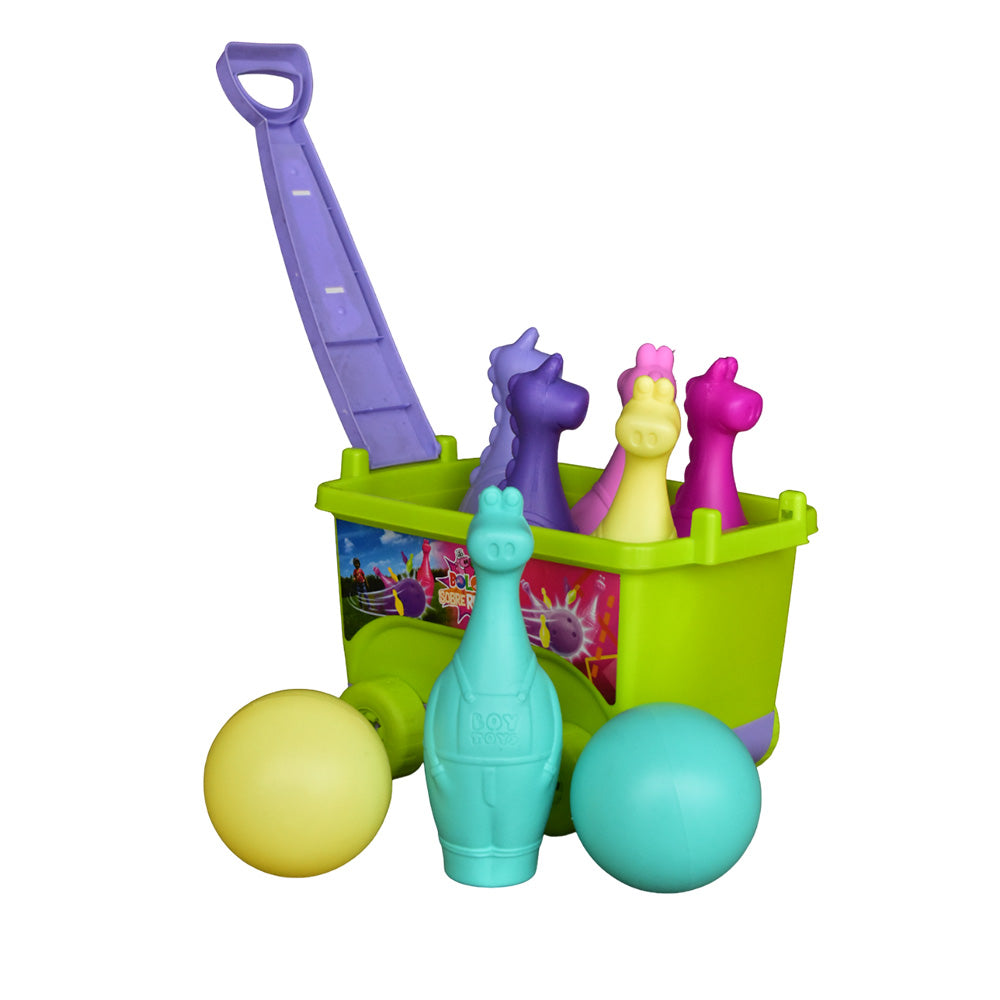 TayBong Juego De Bolos Para Niños De 3-5 Años – Set De 10 Bolos Numerados, 5 Anillos Y 2 Bolas De Espuma, Juguete Montessori