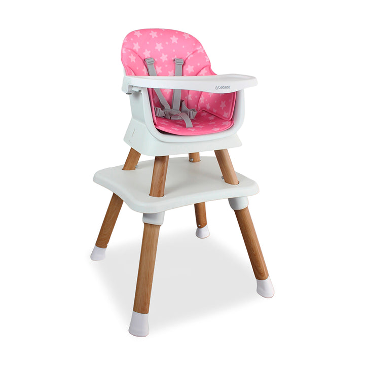 Silla Comedor Baby Elite Dinner Rosa 5 en 1 Premium