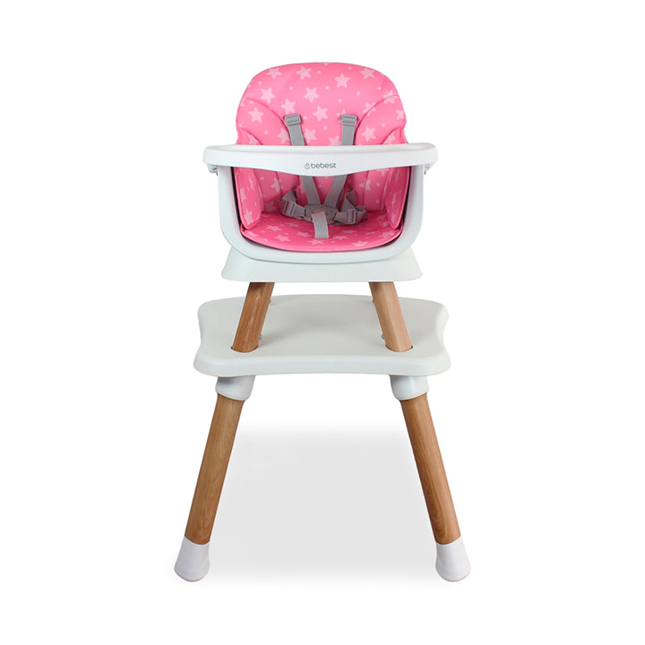 Silla Comedor Baby Elite Dinner Rosa 5 en 1 Premium