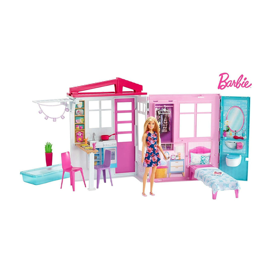 Set de juego con casa y muñeca Barbie