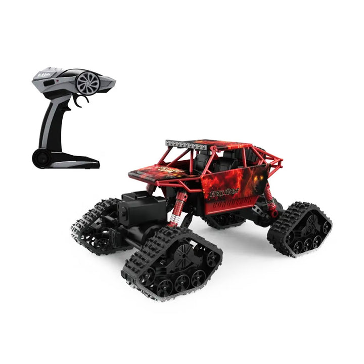 Carro deportivo todo terreno CR rojo a control remoto, juguete ideal para carreras y aventuras en cualquier superficie