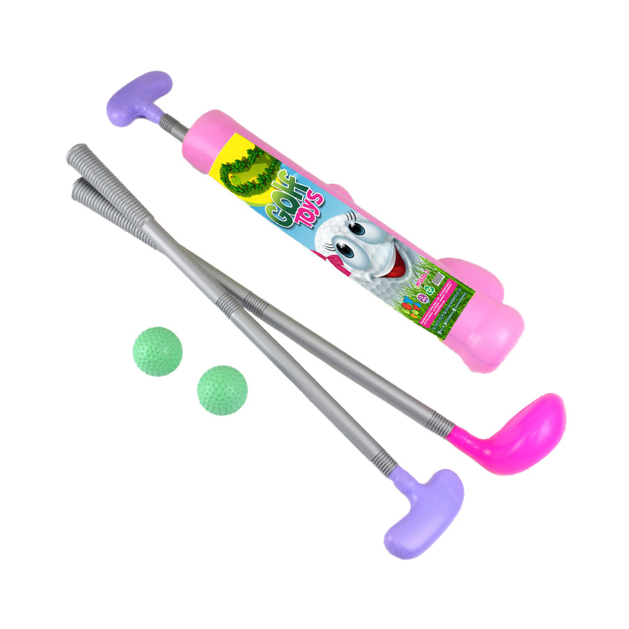 Juego de golf para niñas de Boy Toys. Incluye palos, bolas y carrito. Ideal para desarrollar habilidades motoras