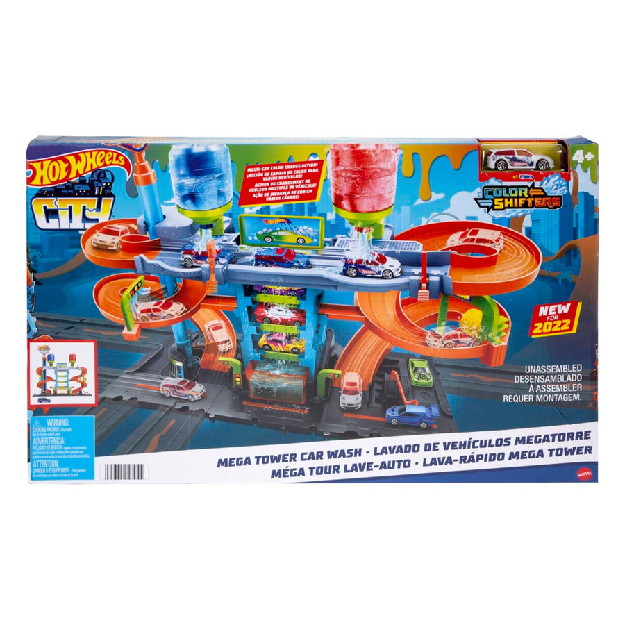 Mega lavaautos hot wheels city, los autos cambian de color con el agua, diversión para todas la edades