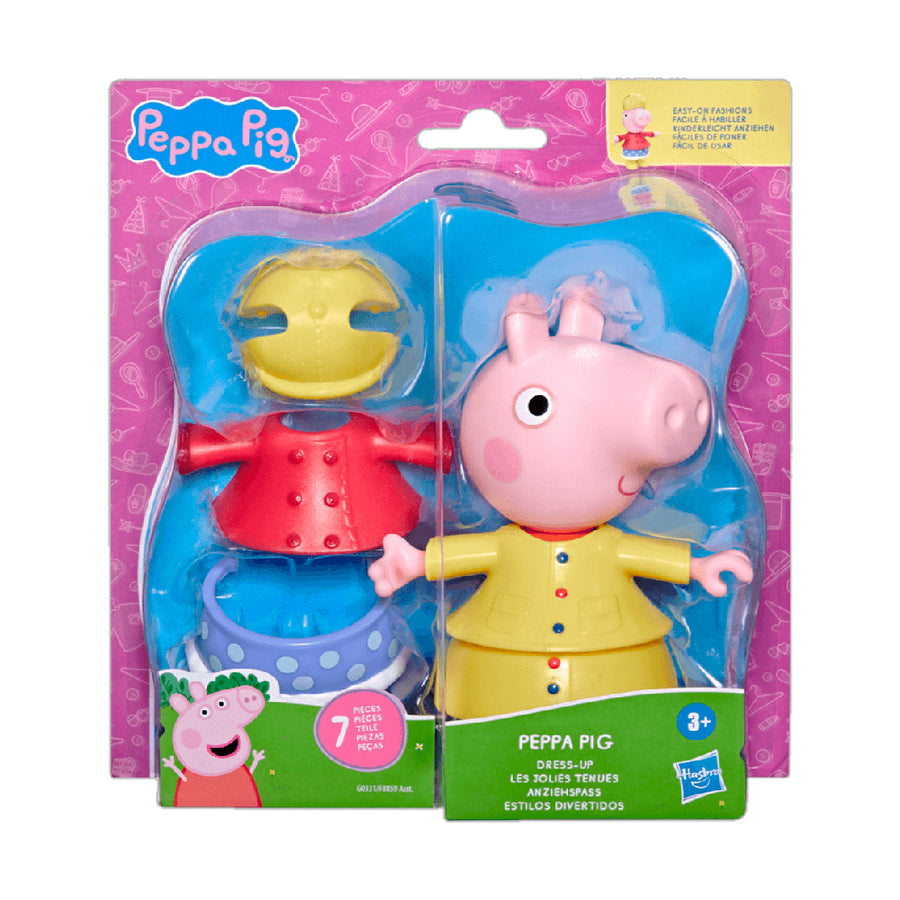 Peppa pig con 6 acccesorios. Cambiale la ropa a tu gusto