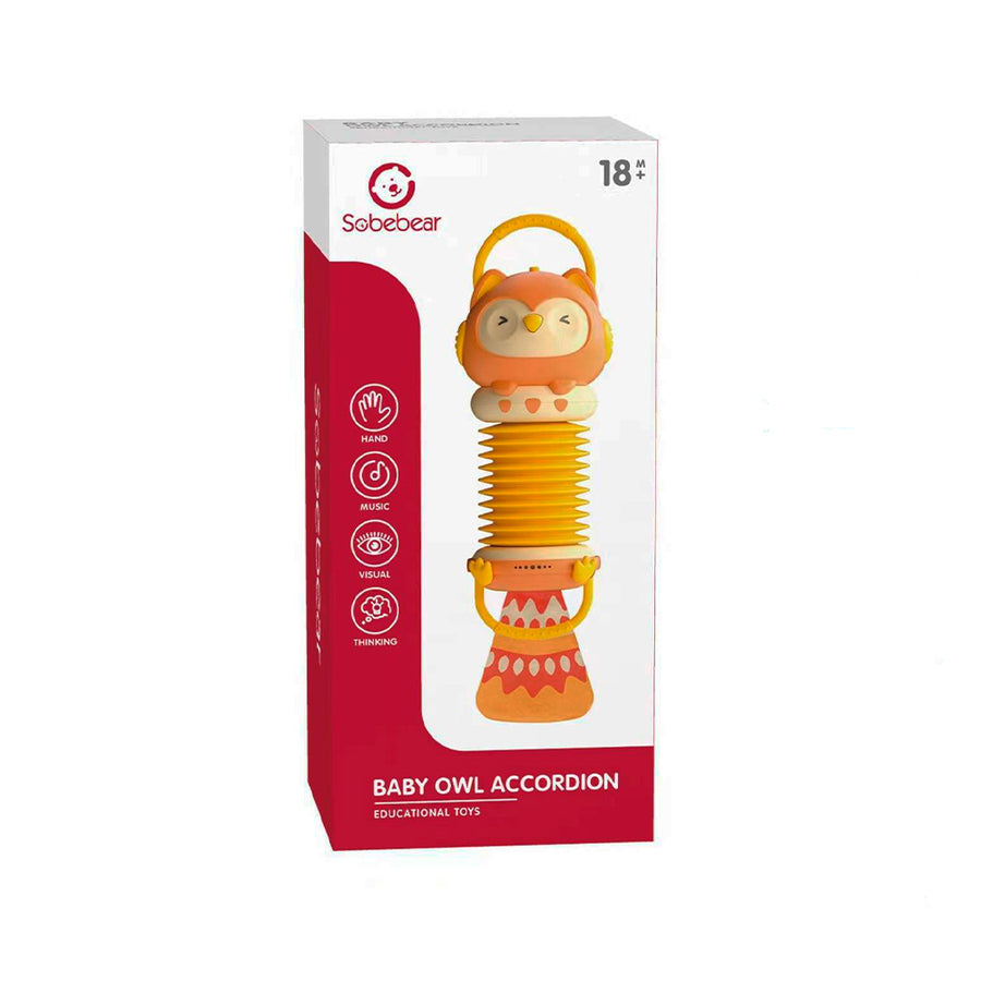 didactico acordeon para bebes en forma de buho para bebes