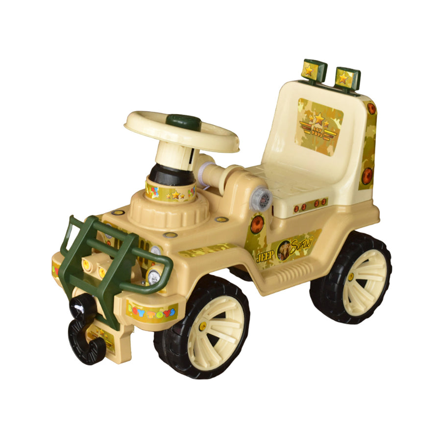 Montable Jeep Safari Boy Toys: diversión, habilidades motrices y estilo único. Ideal para interiores y exteriores.