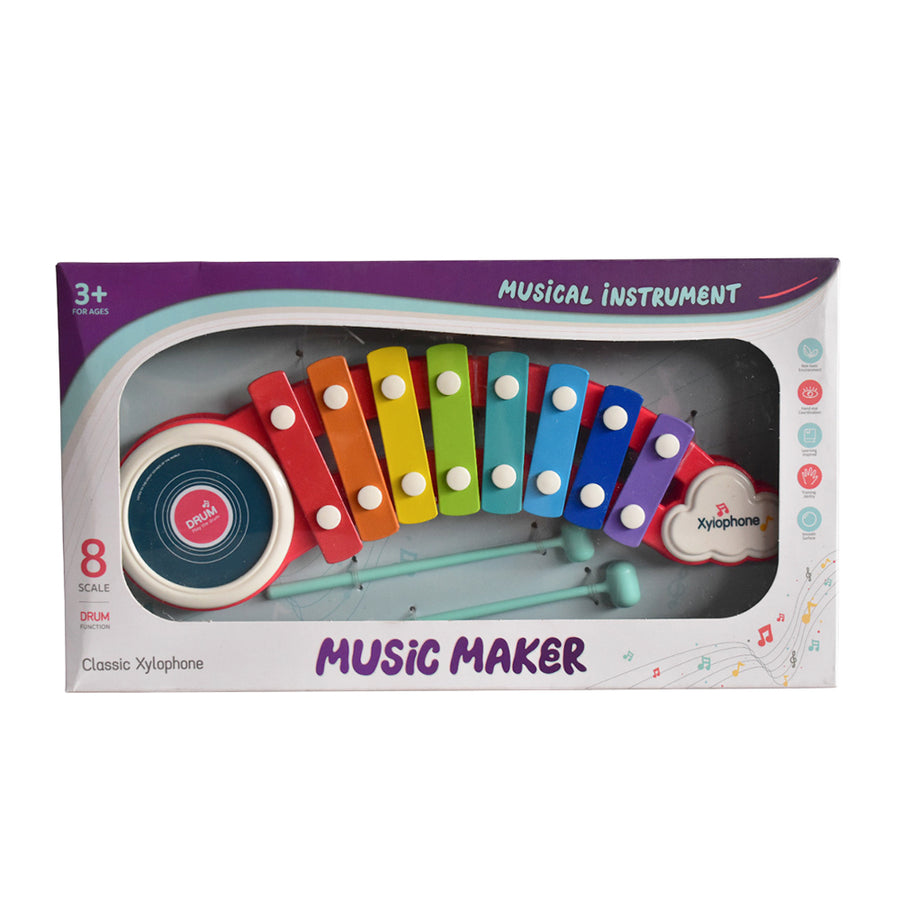 instrumentos musicales para los mas pequeños, xilofono clasico con tambor para bebes