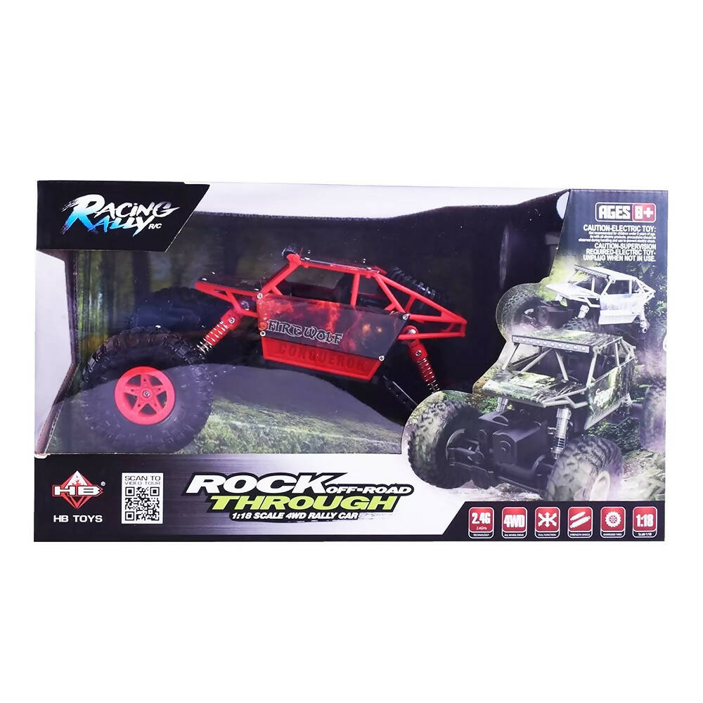 Carro deportivo Buggy CR rojo a control remoto, juguete todo terreno para niños, ideal para carreras y aventuras.