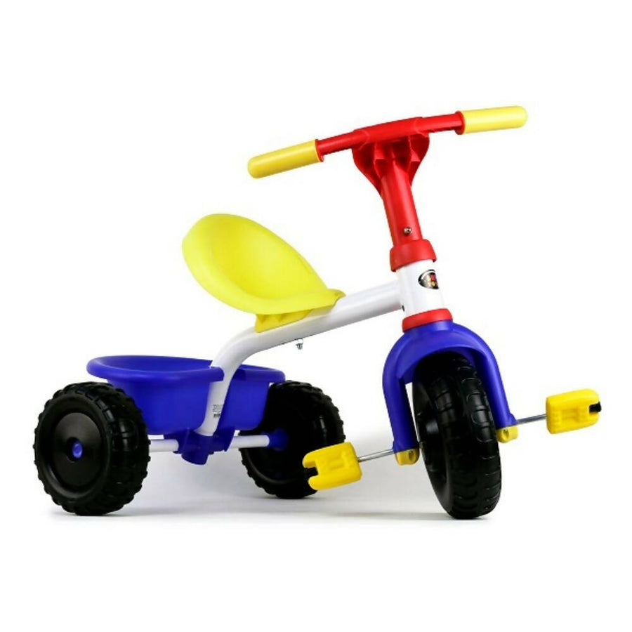 Triciclo metálico para niño Boy Toys, ideal para el desarrollo motriz y equilibrio. Colores llamativos y durabilidad.